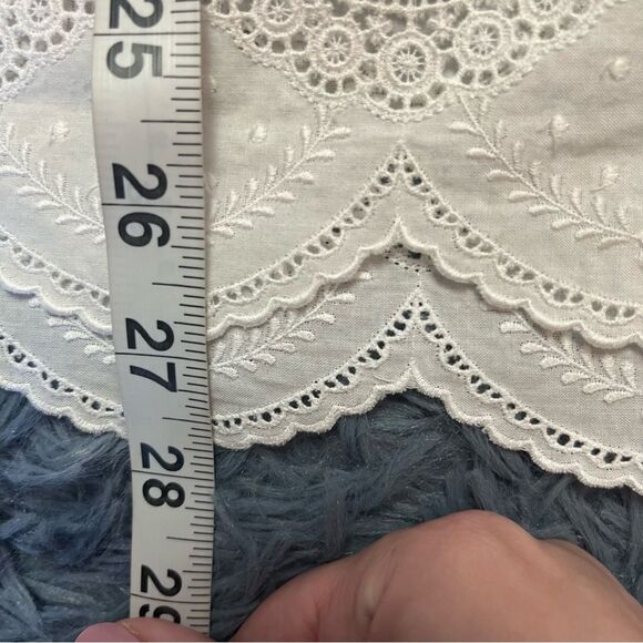 PAUL & JOE SISTER Trianon Eyelet Detail Cotton Top In White Size L - Picture 8 of 8